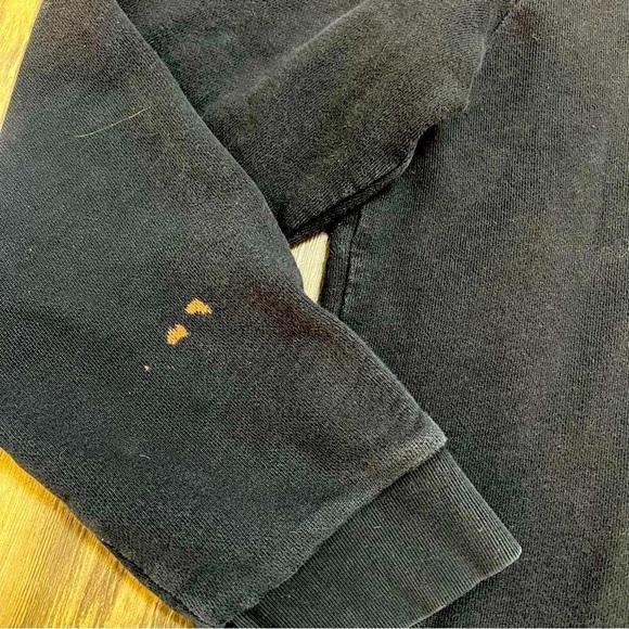 Adidas Logo Black Hoodie Drawstring Sweatshirt Size L - Picture 8 of 8